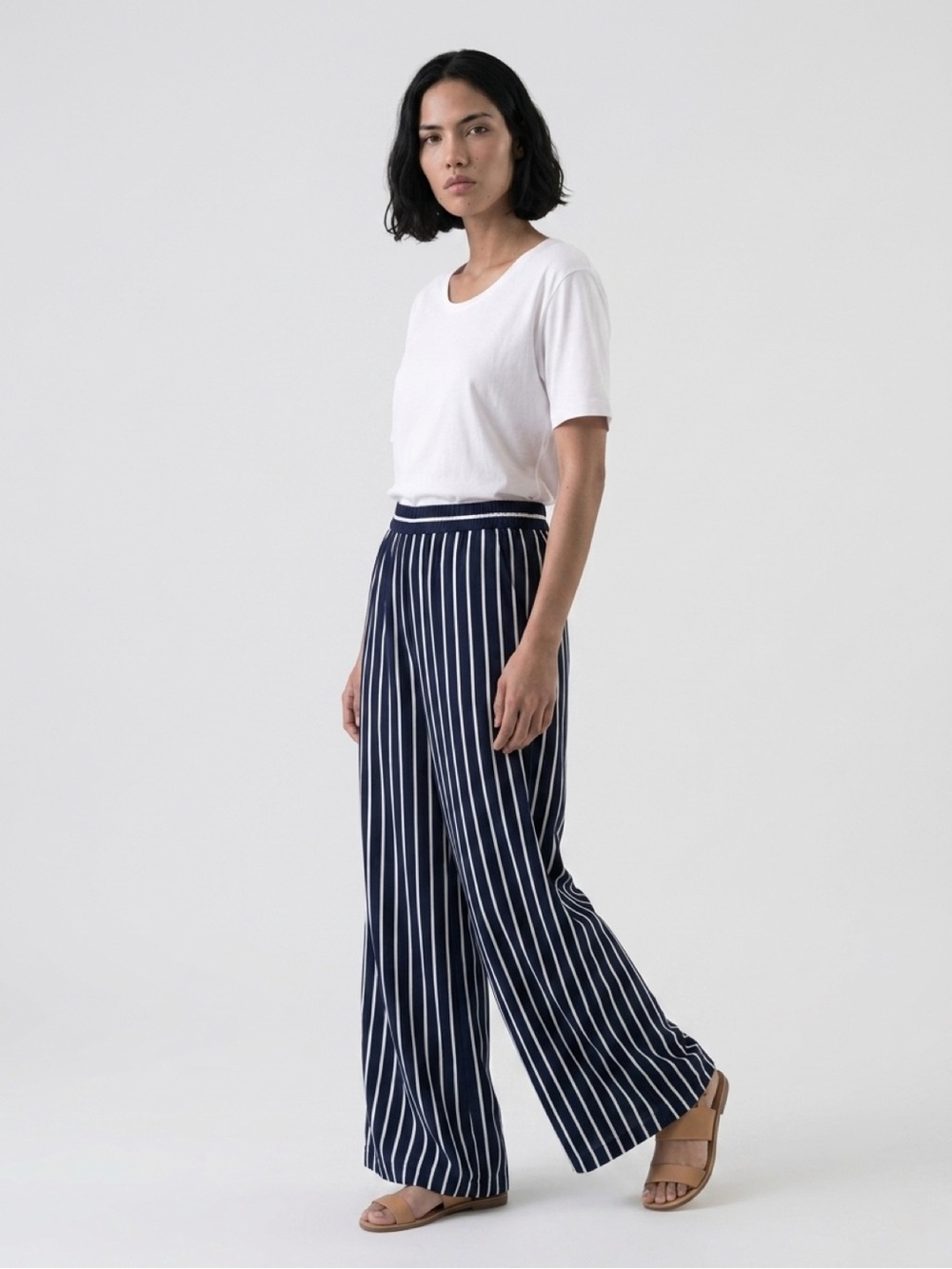 White and Navy stripped pants